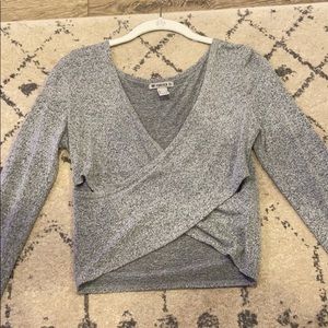 Long sleeve wrap shirt